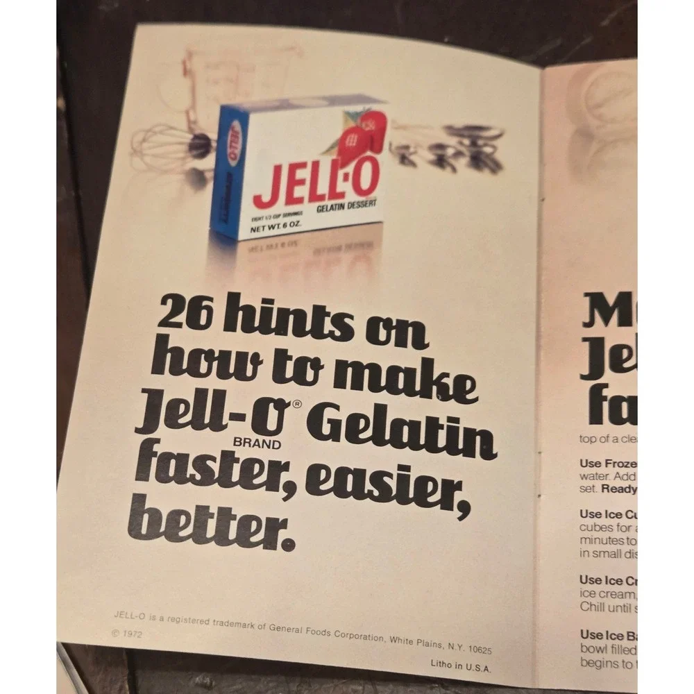 Jell-O Vintage Recipe Booklet Lot Joys of Jell-O 1970 Retro Kitchen Decor Kitsch